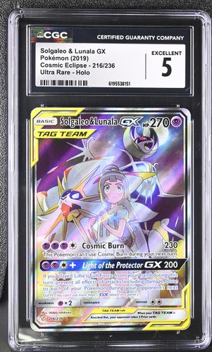Solgaleo & Lunala-GX graded CGC 5 for sale on eBay