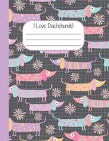 Dackel Notizbuch 120 Seiten Kariert, I Love Dachshunds, A5, Hardcover
