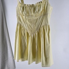 Forever 21 Yellow Milkmaid Coquette Cottagecore Corset Y2K Dress NWT Size Medium