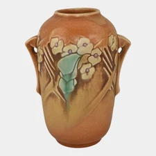 Roseville Clemana Brown 1936 Vintage Art Deco Pottery Ceramic Vase 749-6