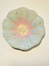 Louisville Kentucky Stoneware Pottery  Flower Shaped Trinket Candy Dish Bowl