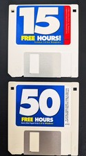 America Online Collectible / Install 15 & 50 Hours Disk Set, Vintage AOL Floppys