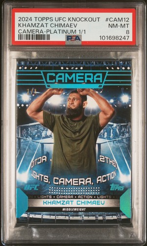 Khamzat Chimaev [Platinum] #CAM-12 2024 Topps Knockout UFC Camera card