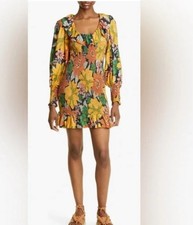 Farm Rio Black Garden Lenzig Evovero Long Sleeve Printed Mini Size Xl