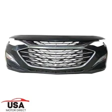 Complete Bumper Cover Upper Lower Grille & Fog Lights For 2019-2024 Chevy Malibu