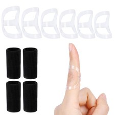 10Pcs Clear Oval Finger Splints  Sleeves Kit, 6 Size 4,5,6,7,8,9,