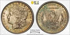 💙🔥1886 Morgan Dollar PCGS MS63 CAC! NEON BLUE REVERSE TONED!!! L👀K!!🔥💙
