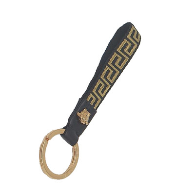 Gianni Versace Medusa Key Holder Key Chain Black Gold-tone Length 14cm with Box