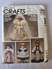 McCall's 5907 Vintage Crafts Pattern Victorian Doll Clothes Wedding Dress Cut