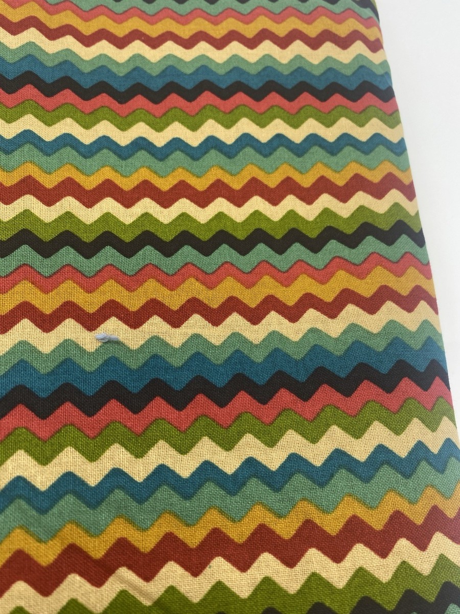 order　FABRIC ② Chevron Zig Zag Fabric Multicolor Retro 70s Inspired Vintage 90s