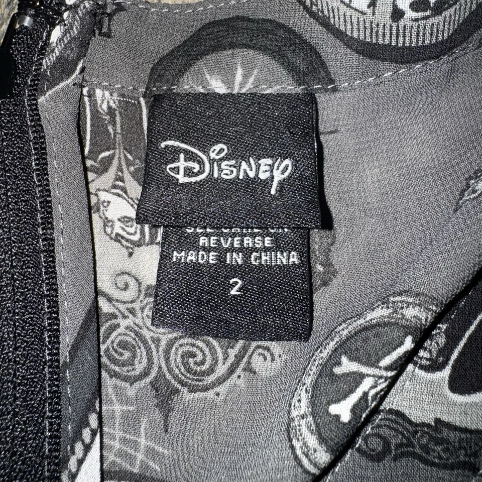 Disney The Haunted Mansion Dress LaceUp Zip up Gray Gothic Portrait Print 2XL - Image 4 of 4