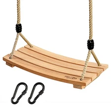 Beech Wood Tree Swing Seat Hanging Swing Seat for Adult Kids Children Swing C...