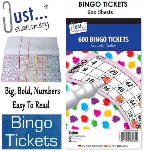 Bingo Ticket Book Jumbo Bingo Book Pad - 600 Tickets, 6 Colors, Security Coded (New) See All Industries Retail Security & Surveillance Equipment - Foto 8