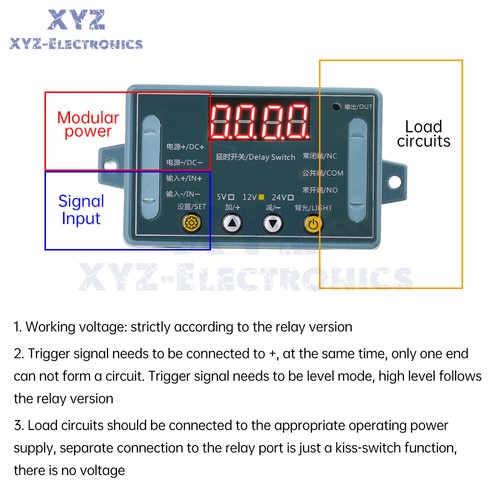 DC 5V 12V 24V 10A Delay Time Relay Module Programmable LED Timer Control Switch - Picture 7 of 16
