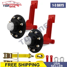 2 Pack Shipping Container Wheels 8×6.5 Lug Wheels Kit. with 10FT Ratchet Straps