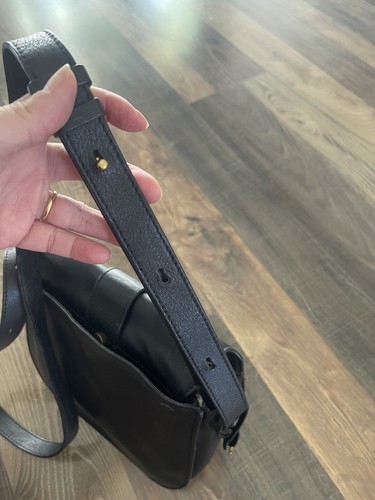 Fossil Wiley Black Leather Saddle Bag Crossbody - Picture 11 of 20