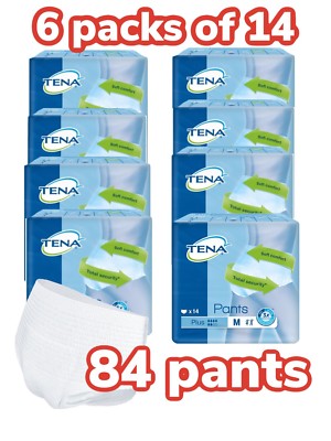 Tena Hose Plus Classic 6er-Packungen mit 14 mittleren Inkontinenz Windeln für Erwachsene
