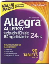 Allegra 180 mg Eye Allergy Treatment Tablets for Adult - 412404