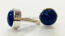 Nat&uuml;rlicher Lapis Lazuli Edelstein Mit 925 Sterlingsilber Manschettenknopf #2291