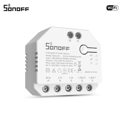 SONOFF DUALR3 Dual Relay WIFI Smart Home Schalter Leistungsmessung Fernbedienung
