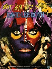 vtg 80s DAVID LEE ROTH EAT EM SMILE MAGAZINE PRINT AD Solo Van Halen Pinup Page
