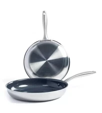 ⚡️GreenPan Greenwich  2pk Stainless Steel Frypan Set