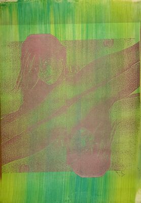 FREMEZ original 1990 unique pop art cyanotype signed Jose Gomez Fresquet Cuban