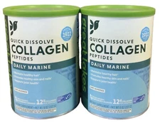2pk Great Lakes Wellness Unflavored Collagen Peptide Daily Marine Powder 8oz Can