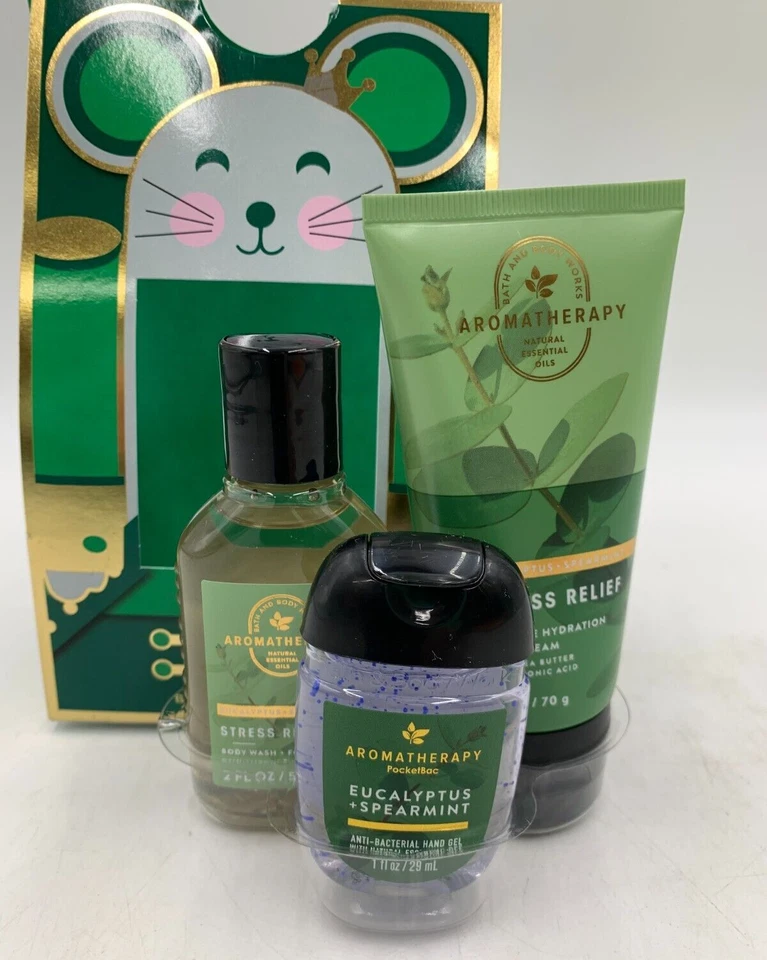 Bath & Body Works Eucalyptus & Spearmint Stress Relief 3 Pc Gift Set #9083