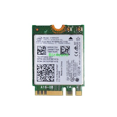 Lenovo Intel Dualband Wireless AC 3165 3165NGW 433Mbps BT 4.0 00JT497 WLAN-Karte