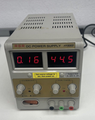 0-30 VDC 5 Amp Variable Regulated Power Supply RSR HY5003 Complete