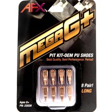 NEW AFX Mega G Pit Kit PU Shoes 8Pair Long HO Scale Slot Car