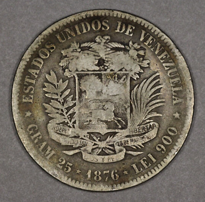 1876 Venezuela Silver 1 Venezolano | eBay 1876 Venezuela Silver 1 Venezolano | eBay