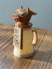 VINTAGE WHIRLEY INDUSTRIES MOO COW CREAMER MILK DIARY MOLDED PLASTIC DISPENSER