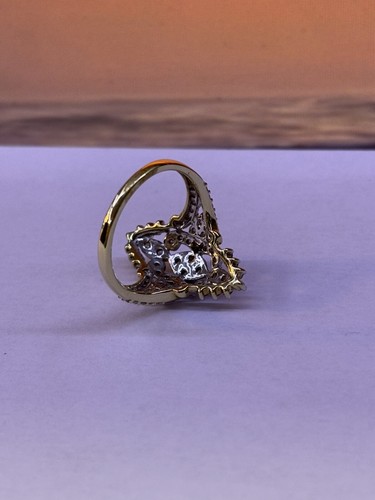 Navette Multi-Cluster-Diamantring 9 kt Gelbgold (SUD8) - Bild 6 von 8