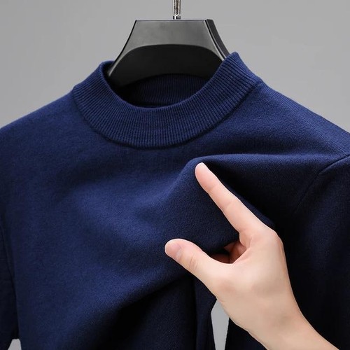 Men's Half Turtleneck Knit Sweater - Classic & Cozy - Picture 10 of 16