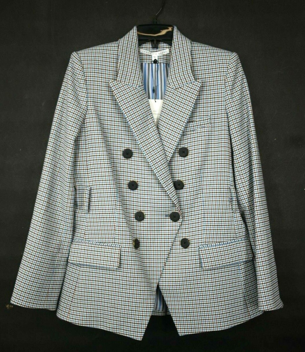 Veronica Beard Womens Harvey Belted Blazer Jacket Notch Collar
