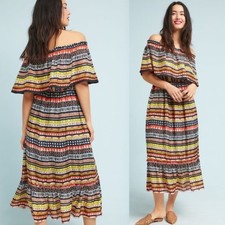 NWT ANTHROPOLOGIE PEYTON SILK MIDI DRESS by NE QUITTEZ PAS S