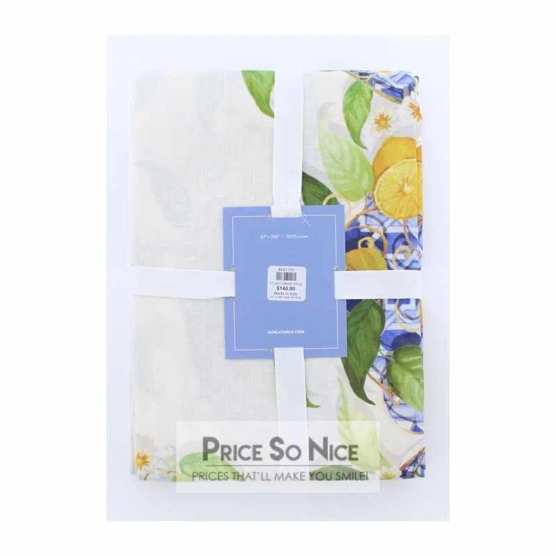 Sur La Table Castello Citrus Tablecloth 67" x106" MSRP $140 New - Image 2 of 3