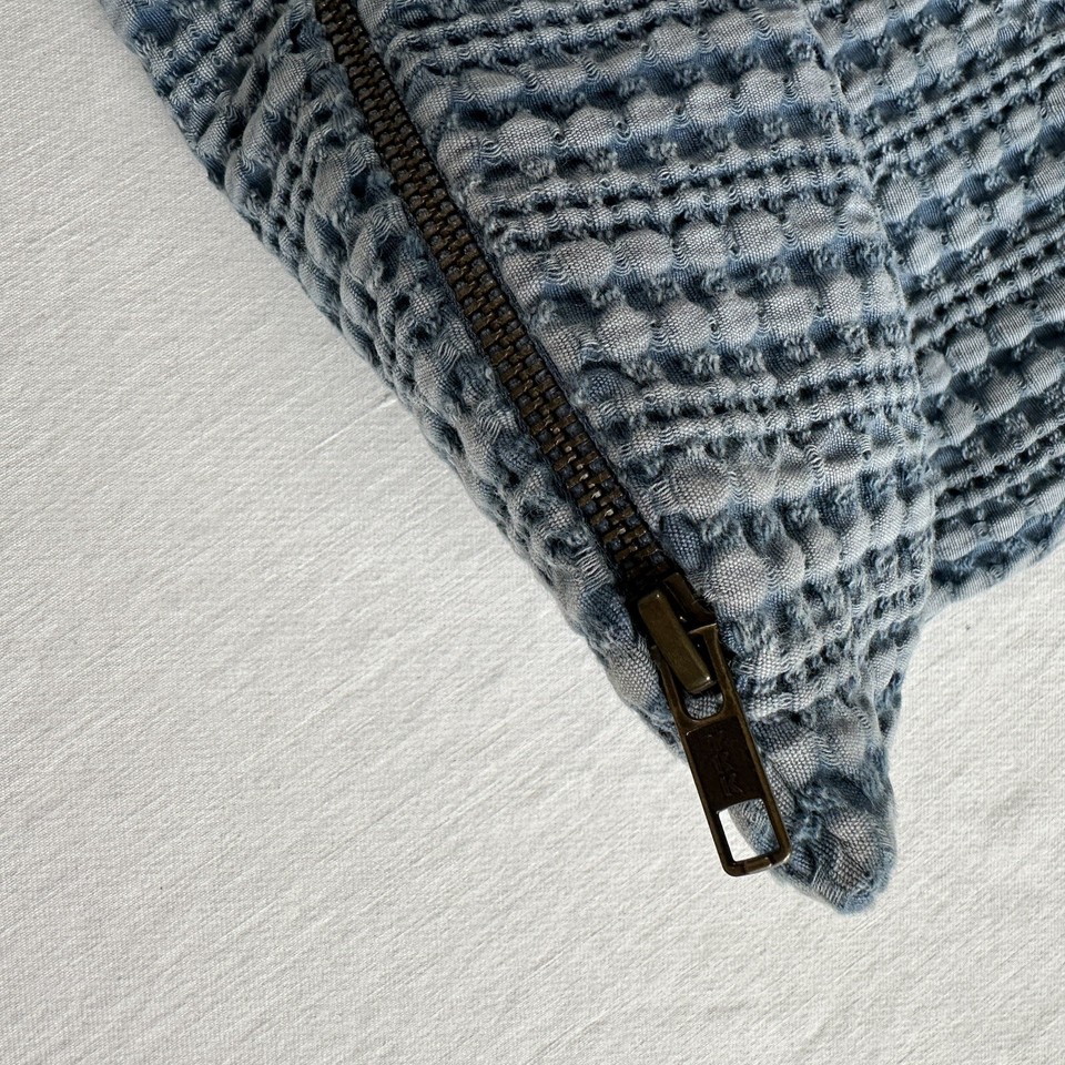 Pottery Barn Pillow Cover Blue Chambray 16"x26" Farmhouse