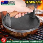Cast Iron Burger Press Making Hamburger Steak Meat Smasher Utensils Grill BBQ AU