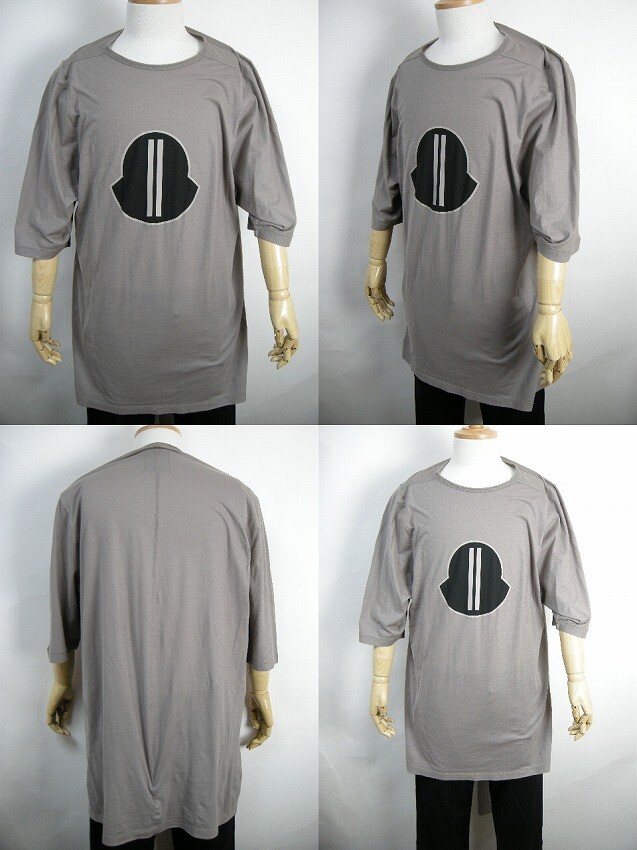 ★【MONCLER + RICK OWENS】T-SHIRT CON SCOLLO A V★Tシャツ MONCLER + Rick Owens MAGLIA T-SHIRT Mens Size S-M TEE New