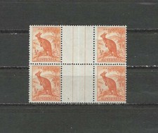 AUSTRALIA , 1937/46, KANGAROO , 4 VALUE GUTTER PAIRS 2p  STAMPS , MNH