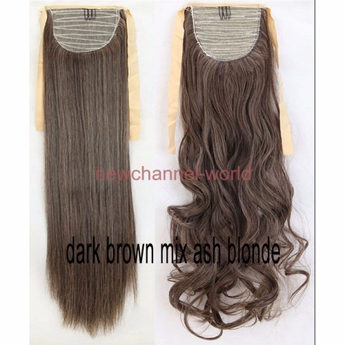 17-27" Long Thick Drawstring Ponytail Clip in Hair Extension Real As Human Style - Picture 27 of 27