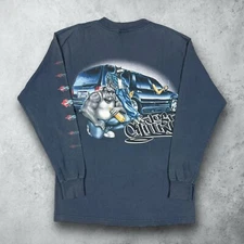 Vintage Y2K Rolling Loud Low Rider El Camino Long Sleeve T-Shirt Blue Medium