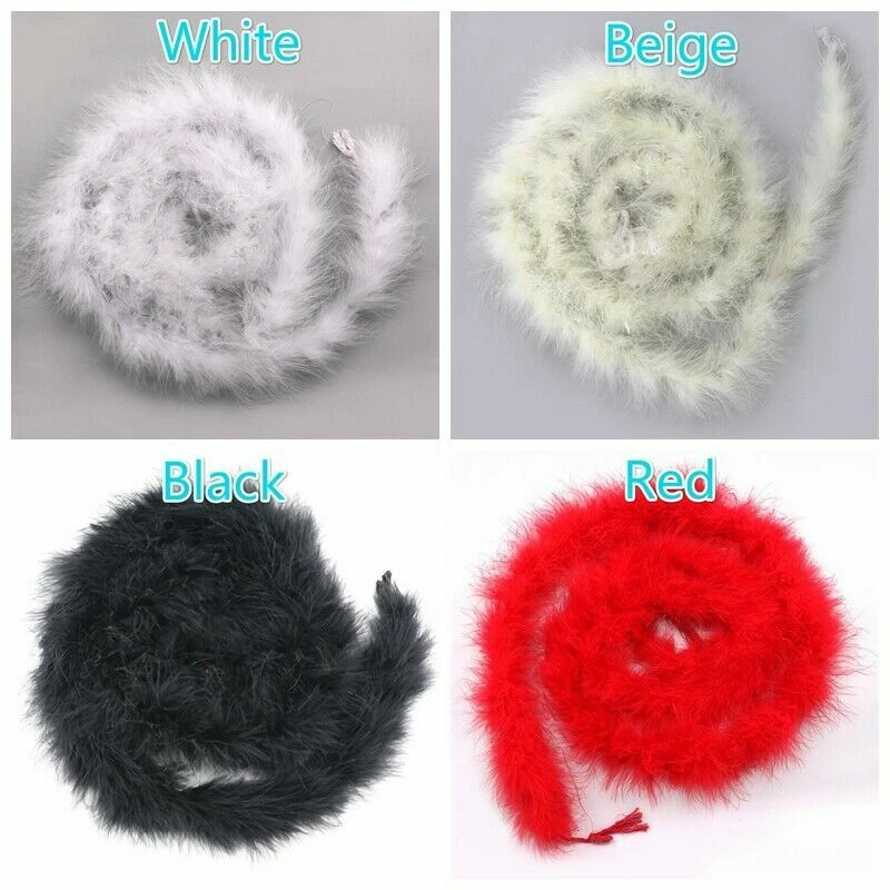 Cinta de coser esponjosa de piel sintética con ribete de plumas de pavo de 5 X 2M de longitud hágalo usted mismo artesanía múltiple Foto 3 de 4