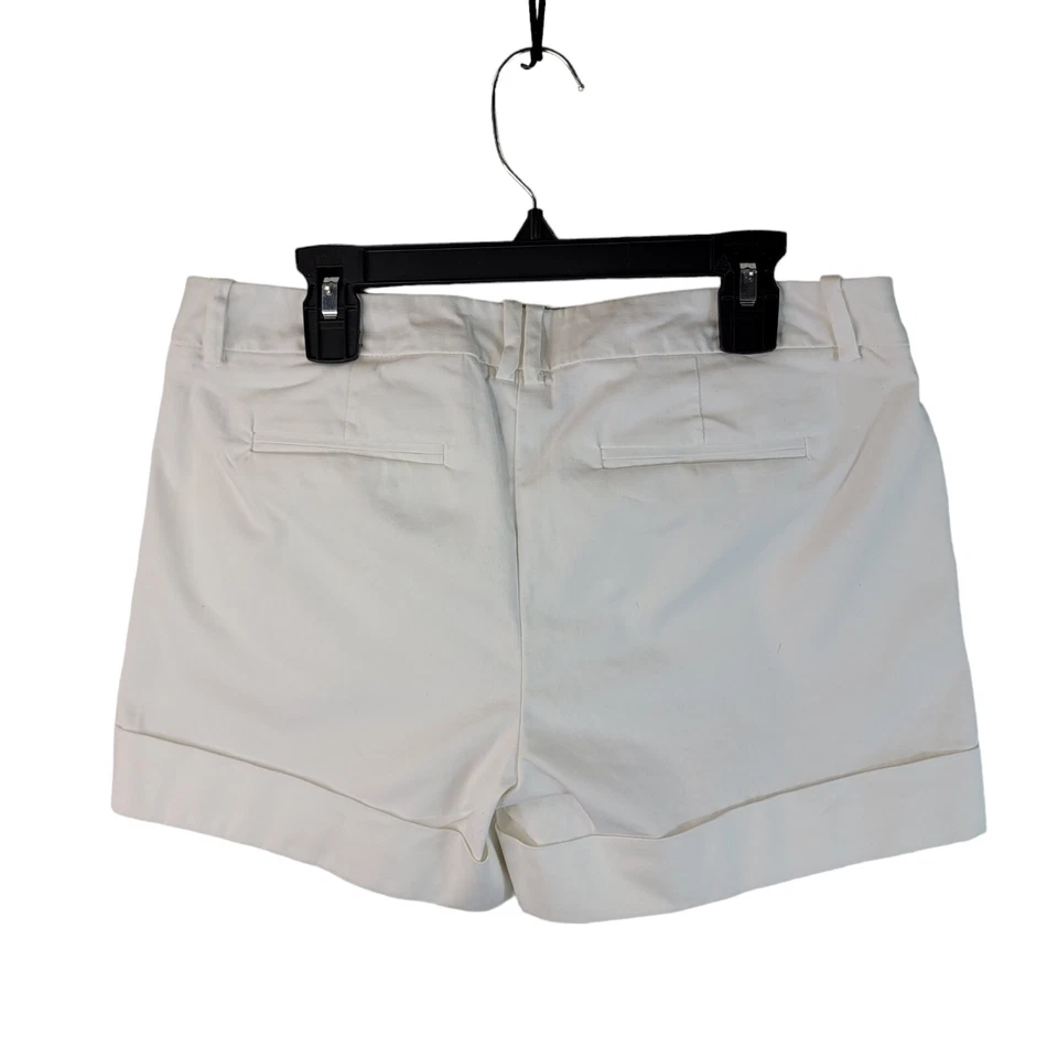 Mossimo Womens Low-Rise Stretch Cuffed Pleated Chino Shorts White Size 4 Casual - Image 2 of 4