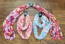 2 Lightweight Infinity Accent Scarf Sheer 1 Straight Scarf Multicolored Set of 3