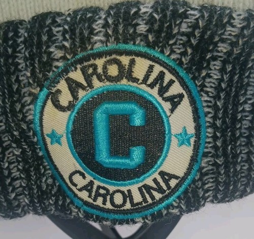 Carolina Panthers Colored Beanie Toboggan Cuffed Winter Hat Cap w/ Pom - Picture 6 of 7
