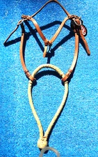 Weaver Hackamore Bosal Russet Leather Headstall Futurity Knot Cowboy Braid USA